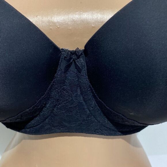 Torrid Women's Black Feel The Fit Lace Trim Underwire Push Up Bra Size 40DD - Picture 2 of 11